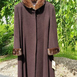 Lady's long black wool coat